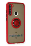 Mey İthalat®   Redmi Note 8 Kılıf Montreal Yüzüklü Silikon Kapak - Kırmızı
