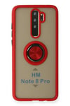 Mey İthalat®   Redmi Note 8 Pro Kılıf Montreal Yüzüklü Silikon Kapak - Kırmızı