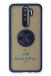 Mey İthalat®   Redmi Note 8 Pro Kılıf Montreal Yüzüklü Silikon Kapak - Lacivert