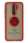 Mey İthalat®   Redmi Note 8 Pro Kılıf Montreal Yüzüklü Silikon Kapak - Kırmızı