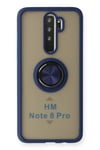 Mey İthalat®   Redmi Note 8 Pro Kılıf Montreal Yüzüklü Silikon Kapak - Lacivert