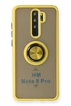 Mey İthalat®   Redmi Note 8 Pro Kılıf Montreal Yüzüklü Silikon Kapak - Sarı