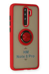 Mey İthalat®   Redmi Note 8 Pro Kılıf Montreal Yüzüklü Silikon Kapak - Kırmızı