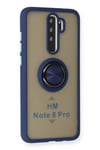 Mey İthalat®   Redmi Note 8 Pro Kılıf Montreal Yüzüklü Silikon Kapak - Lacivert