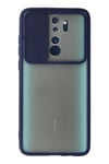 Mey İthalat®   Redmi Note 8 Pro Kılıf Palm Buzlu Kamera Sürgülü Silikon - Lacivert
