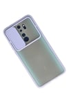 Mey İthalat®   Redmi Note 8 Pro Kılıf Palm Buzlu Kamera Sürgülü Silikon - Lila