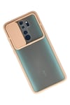 Mey İthalat®   Redmi Note 8 Pro Kılıf Palm Buzlu Kamera Sürgülü Silikon - Pembe
