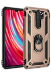 Mey İthalat®   Redmi Note 8 Pro Kılıf Sofya Yüzüklü Silikon Kapak - Gold