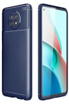 Mey İthalat®   Redmi Note 9 5G Kılıf Auto Focus Karbon Kapak - Lacivert