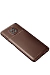 Mey İthalat®   Redmi Note 9 5G Kılıf Auto Focus Karbon Kapak - Kahverengi