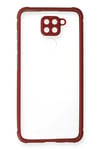 Mey İthalat®   Redmi Note 9 Kılıf Miami Şeffaf Silikon - Fuşya