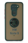 Mey İthalat®   Redmi Note 9 Kılıf Montreal Yüzüklü Silikon Kapak - Yeşil