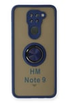 Mey İthalat®   Redmi Note 9 Kılıf Montreal Yüzüklü Silikon Kapak - Lacivert
