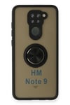Mey İthalat®   Redmi Note 9 Kılıf Montreal Yüzüklü Silikon Kapak - Siyah