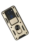 Mey İthalat®   Redmi Note 9 Kılıf Pars Lens Yüzüklü Silikon - Gold