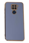 Mey İthalat®   Redmi Note 9 Kılıf Volet Silikon - Mavi