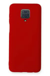 Mey İthalat®   Redmi Note 9 Pro Kılıf Nano içi Kadife Silikon - Kırmızı