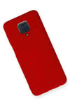 Mey İthalat®   Redmi Note 9 Pro Kılıf Nano içi Kadife Silikon - Kırmızı
