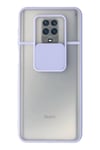 Mey İthalat®   Redmi Note 9 Pro Kılıf Palm Buzlu Kamera Sürgülü Silikon - Lila