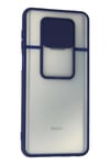 Mey İthalat®   Redmi Note 9 Pro Kılıf Palm Buzlu Kamera Sürgülü Silikon - Lacivert