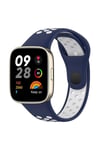 Mey İthalat®   Redmi Watch 3 Spor Delikli Kordon - Lacivert-Beyaz