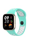 Mey İthalat®   Redmi Watch 3 Spor Delikli Kordon - Turkuaz-Beyaz