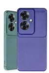 Mey İthalat®   Reno 11F Kılıf Auto Focus Karbon Kapak - Koyu Yeşil