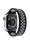 Mey İthalat®   Watch 38mm Ayarlı Delikli Silikon Kordon - Siyah-Gri