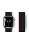 Mey İthalat®   Watch 38mm Hasırlı Cırtcırtlı Kordon - Pembe-Siyah