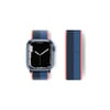 Mey İthalat®   Watch 38mm Hasırlı Cırtcırtlı Kordon - Siyah-Mavi
