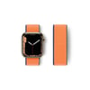 Mey İthalat®   Watch 38mm Hasırlı Cırtcırtlı Kordon - Lacivert-Turuncu
