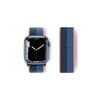 Mey İthalat®   Watch 38mm Hasırlı Cırtcırtlı Kordon - Siyah-Mavi