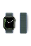 Mey İthalat®   Watch 38mm Hasırlı Cırtcırtlı Kordon - Mavi-Yeşil