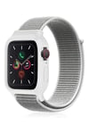 Mey İthalat®   Watch 38mm Hasırlı Cırtcırtlı Kasalı Kordon - Beyaz