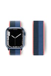Mey İthalat®   Watch 38mm Hasırlı Cırtcırtlı Kordon - Siyah-Mavi