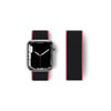 Mey İthalat®   Watch 38mm Hasırlı Cırtcırtlı Kordon - Pembe-Siyah