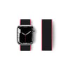 Mey İthalat®   Watch 38mm Hasırlı Cırtcırtlı Kordon - Pembe-Siyah