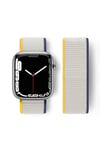 Mey İthalat®   Watch 38mm Hasırlı Cırtcırtlı Kordon - Sarı-Beyaz