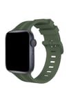 Mey İthalat®   Watch 38mm KR408 Çizgili Silikon Kordon - Koyu Yeşil
