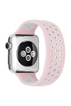 Mey İthalat®   Watch 42mm Ayarlı Delikli Silikon Kordon - Pembe-Beyaz