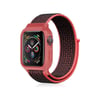 Mey İthalat®   Watch 42mm Hasırlı Cırtcırtlı Kasalı Kordon - Siyah-Pembe