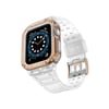 Mey İthalat®   Watch 42mm KR401 Silikon Kordon - Beyaz-Rose