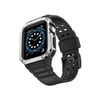 Mey İthalat®   Watch 42mm KR401 Silikon Kordon - Siyah-Gümüş