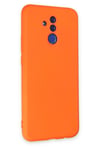 Mey İthalat®  Huawei Mate 20 Lite Kılıf Nano içi Kadife Silikon - Turuncu