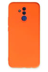 Mey İthalat®  Huawei Mate 20 Lite Kılıf Nano içi Kadife Silikon - Turuncu