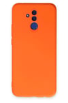 Mey İthalat®  Huawei Mate 20 Lite Kılıf Nano içi Kadife Silikon - Turuncu