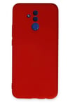 Mey İthalat®  Huawei Mate 20 Lite Kılıf Nano içi Kadife Silikon - Kırmızı