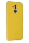 Mey İthalat®  Huawei Mate 20 Lite Kılıf Nano içi Kadife Silikon - Sarı