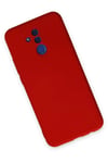 Mey İthalat®  Huawei Mate 20 Lite Kılıf Nano içi Kadife Silikon - Kırmızı