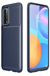Mey İthalat®  Huawei P Smart 2021 Kılıf Auto Focus Karbon Kapak - Lacivert